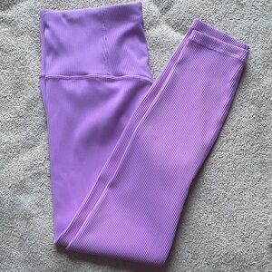 Athleta L Lavender Ribbed Leggings